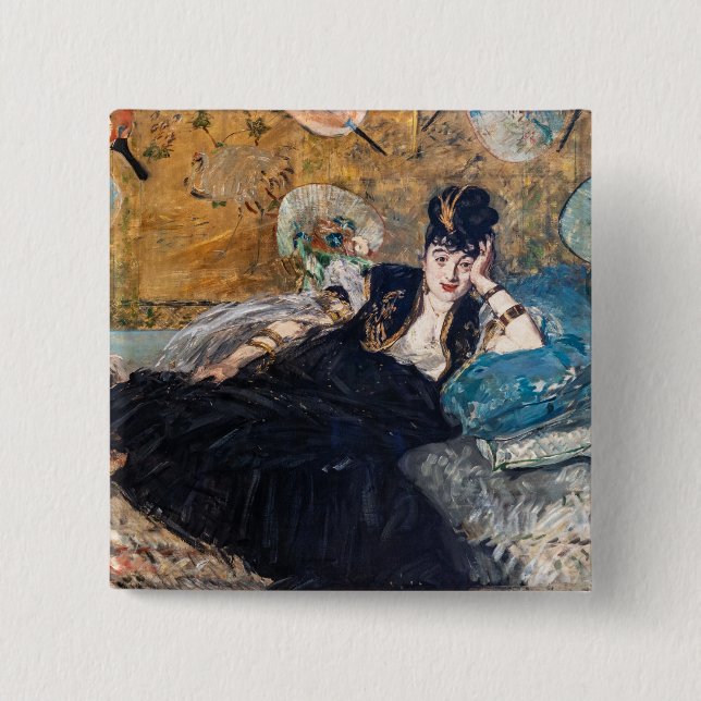 Edouard Manet - Lady with Fans Button (Front)