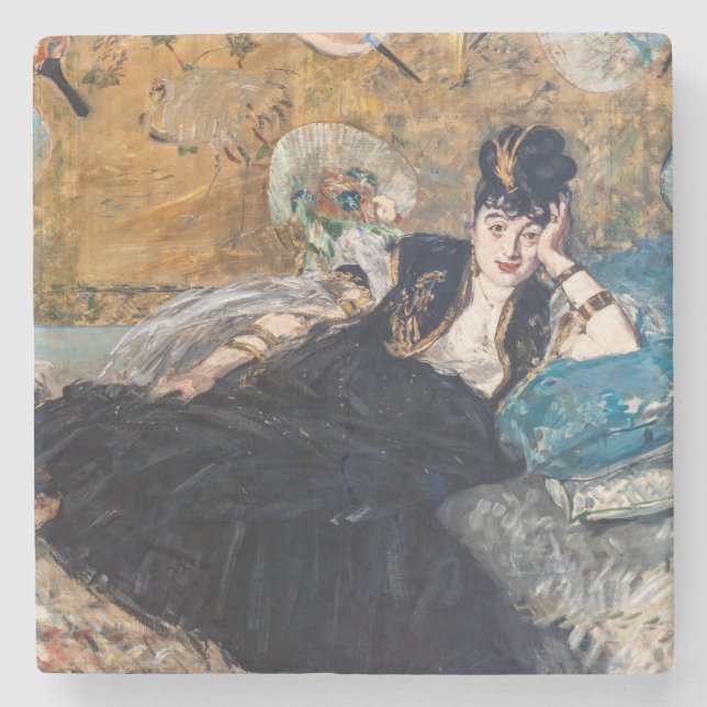 Edouard Manet - Lady with Fans Stone Coaster (Front)