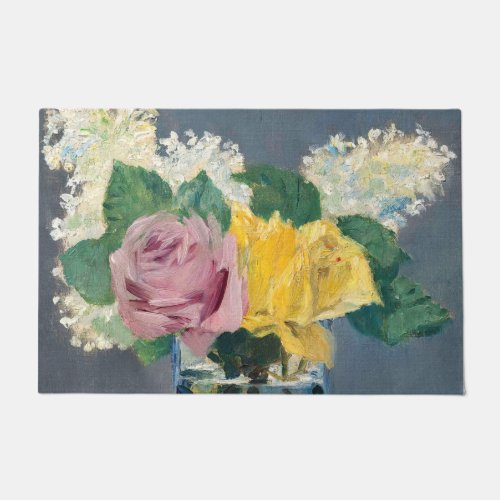 Edouard Manet _ Lilacs and Roses Doormat