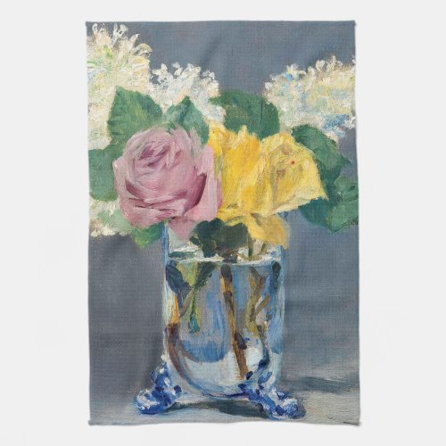 Edouard Manet _ Lilacs and Roses Kitchen Towel