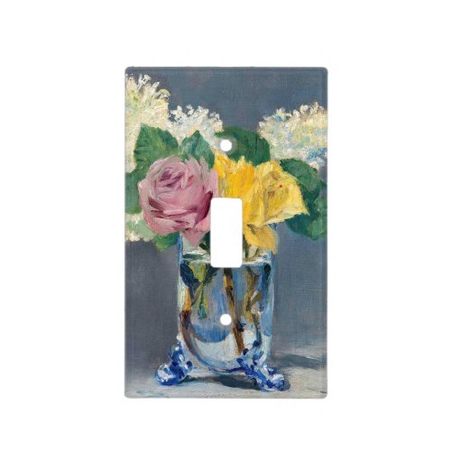 Edouard Manet _ Lilacs and Roses Light Switch Cover