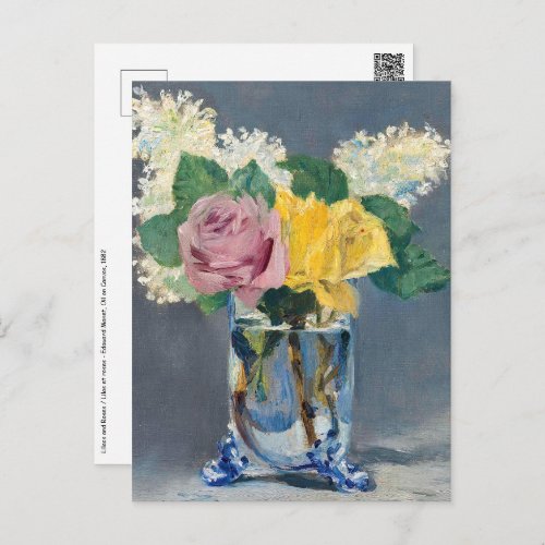 Edouard Manet _ Lilacs and Roses Postcard