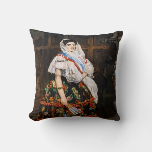 Edouard Manet _ Lola de Valence Throw Pillow