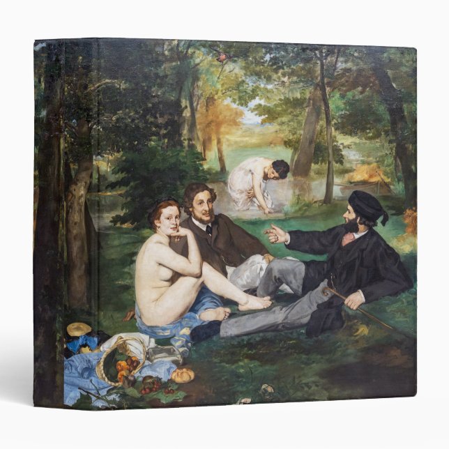 Edouard Manet - Luncheon on the Grass 3 Ring Binder (Front/Spine)