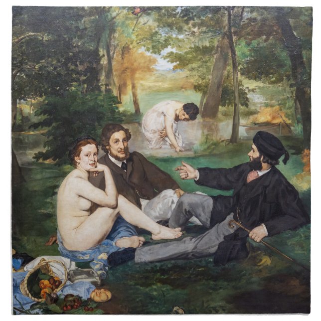 Edouard Manet - Luncheon on the Grass Cloth Napkin (Front)