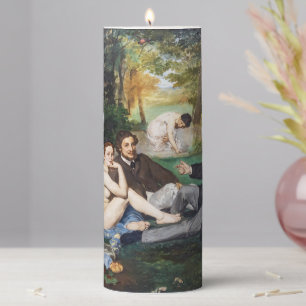 Edouard Manet - Luncheon on the Grass Pillar Candle