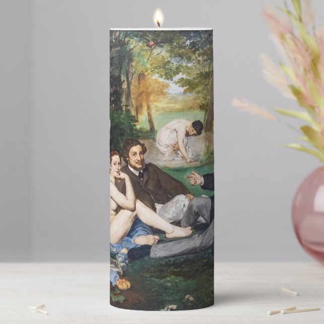 Edouard Manet - Luncheon on the Grass Pillar Candle (In Situ)