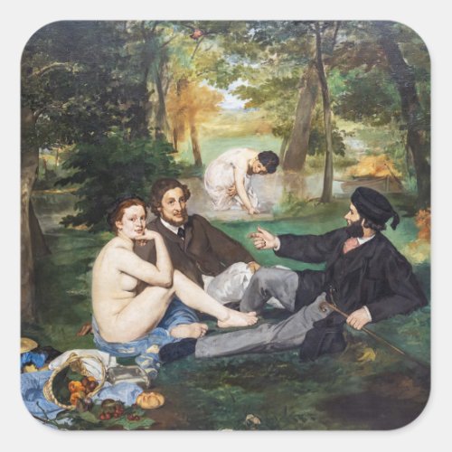 Edouard Manet _ Luncheon on the Grass Square Sticker