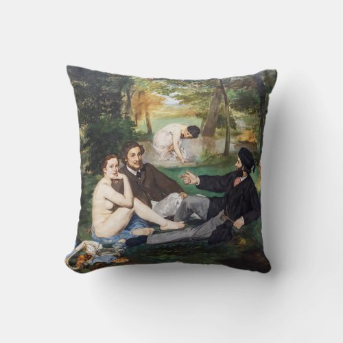 Edouard Manet _ Luncheon on the Grass Throw Pillow