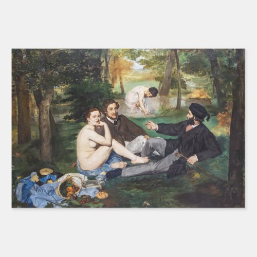 Edouard Manet _ Luncheon on the Grass Wrapping Paper Sheets