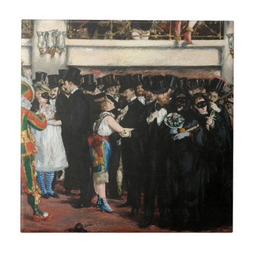 Edouard Manet _ Masked Ball at the Opera Ceramic Tile