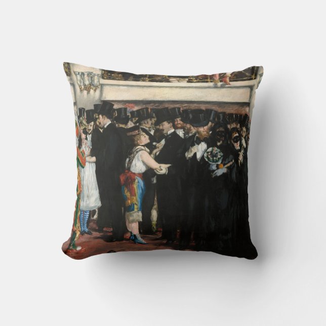 Edouard Manet - Masked Ball at the Opera Throw Pillow (Front)