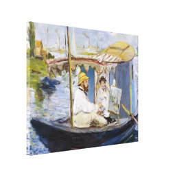 Edouard Manet - Monet in his Studio Boat Canvas Print