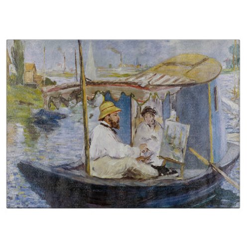 Edouard Manet _ Monet in his Studio Boat Cutting Board