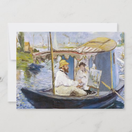 Edouard Manet _ Monet in his Studio Boat Invitation