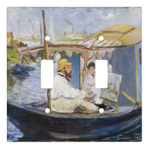 Edouard Manet - Monet in his Studio Boat Light Switch Cover