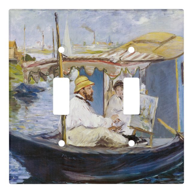 Edouard Manet - Monet in his Studio Boat Light Switch Cover (Front)