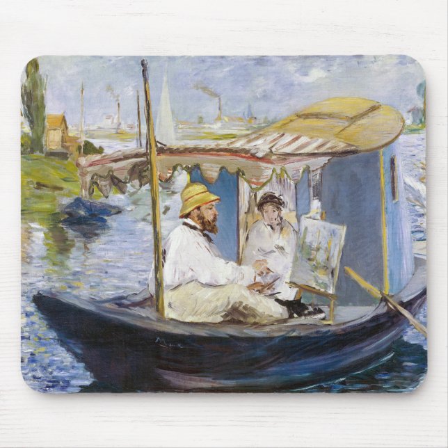 Edouard Manet - Monet in his Studio Boat Mouse Pad (Front)