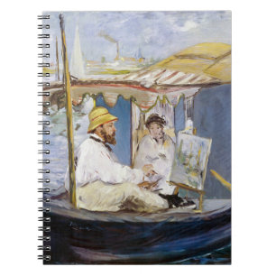 Edouard Manet - Monet in his Studio Boat Notebook