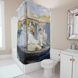 Edouard Manet - Monet in his Studio Boat Shower Curtain