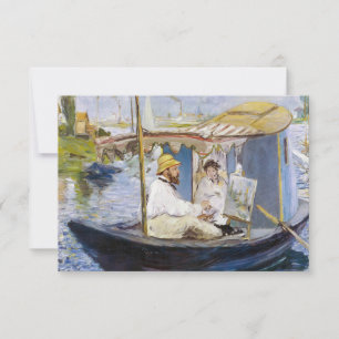 Edouard Manet - Monet in his Studio Boat Thank You Card