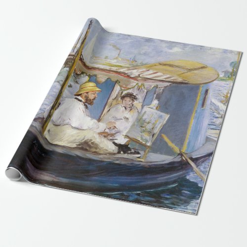 Edouard Manet _ Monet in his Studio Boat Wrapping Paper