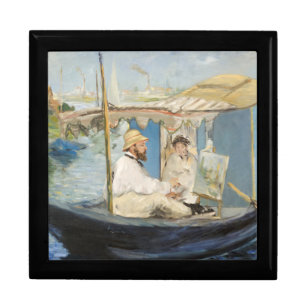 Edouard Manet - Monet Painting on His Studio Boat Gift Box
