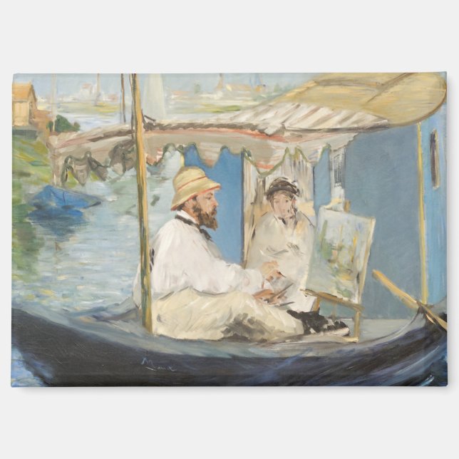 Edouard Manet - Monet Painting on His Studio Boat Magnet (Front)