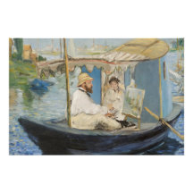 Edouard Manet - Monet Painting on His Studio Boat