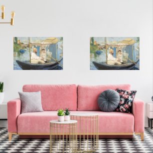 Edouard Manet - Monet Painting on His Studio Boat Wall Art Sets