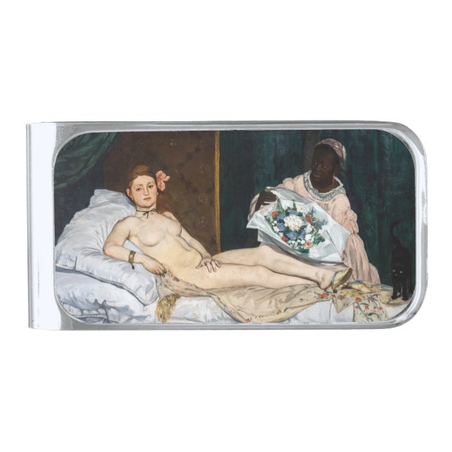 Edouard Manet - Olympia Silver Finish Money Clip (Front)