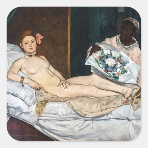 Edouard Manet _ Olympia Square Sticker