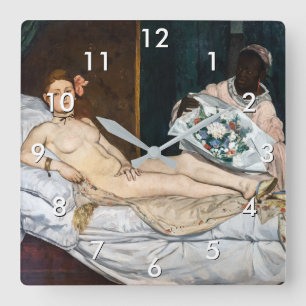 Edouard Manet - Olympia Square Wall Clock
