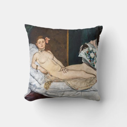 Edouard Manet _ Olympia Throw Pillow