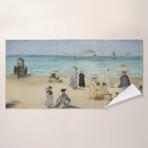 Edouard Manet _ On the Beach Boulogne_sur_Mer Bath Towel Set
