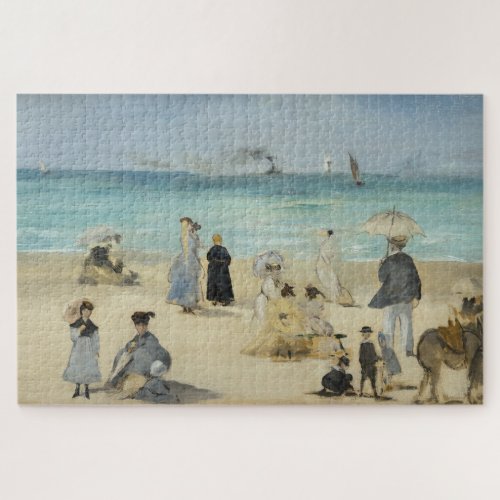 Edouard Manet _ On the Beach Boulogne_sur_Mer Jigsaw Puzzle