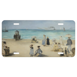 Edouard Manet - On the Beach, Boulogne-sur-Mer License Plate