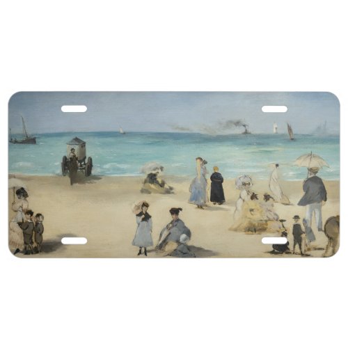 Edouard Manet _ On the Beach Boulogne_sur_Mer License Plate