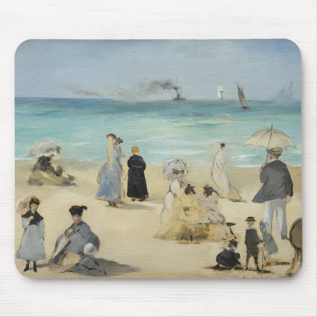 Edouard Manet - On the Beach, Boulogne-sur-Mer Mouse Pad (Front)