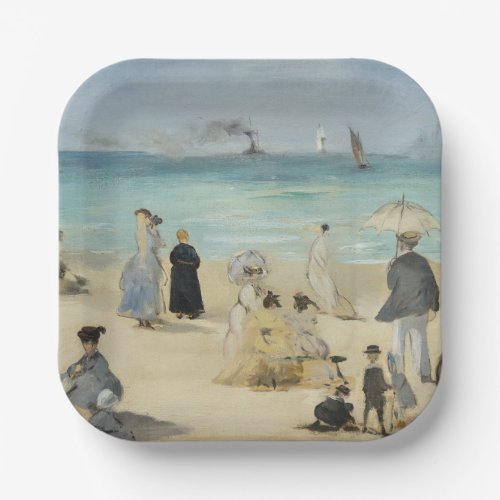 Edouard Manet _ On the Beach Boulogne_sur_Mer Paper Plates