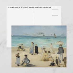 Edouard Manet - On the Beach, Boulogne-sur-Mer Postcard