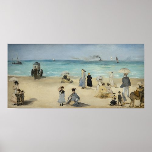 Edouard Manet _ On the Beach Boulogne_sur_Mer Poster