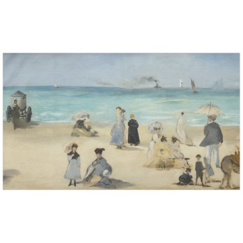 Edouard Manet _ On the Beach Boulogne_sur_Mer Tablecloth