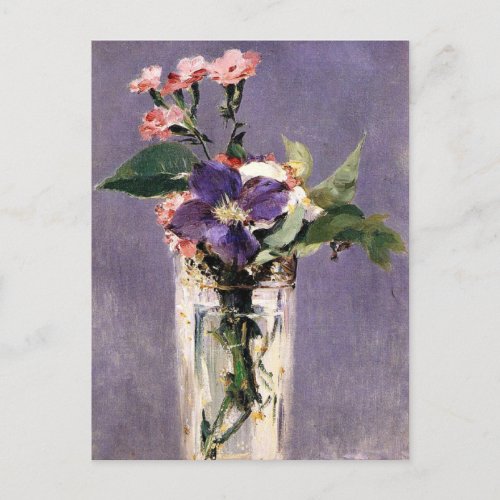 Edouard Manet _ Pinks and Clematis Postcard