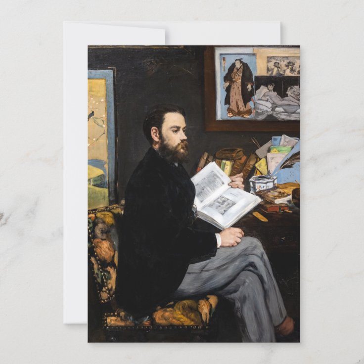 Edouard Portrait of Emile Zola Invitation Zazzle