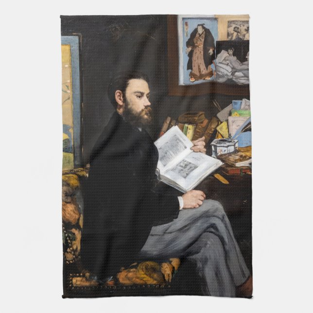 Edouard Manet - Portrait of Emile Zola Kitchen Towel (Vertical)