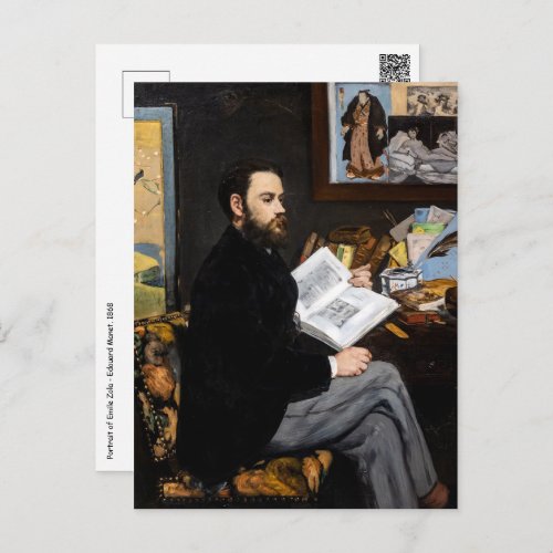 Edouard Manet _ Portrait of Emile Zola Postcard
