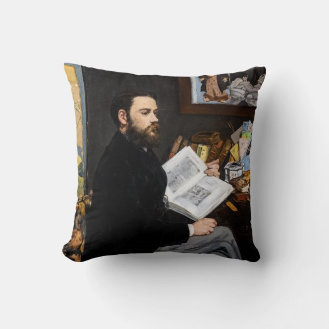 Edouard Manet - Portrait of Emile Zola Throw Pillow (Front)
