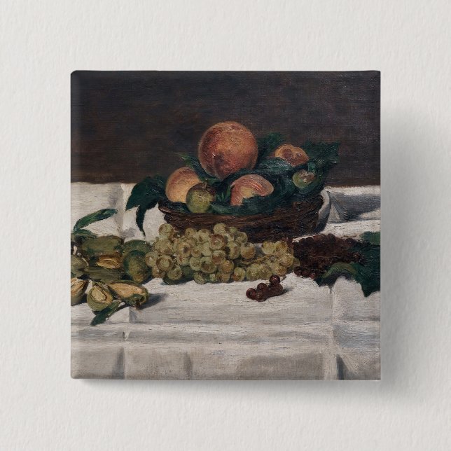 Edouard Manet - Still Life, Fruits on a Table Button (Front)