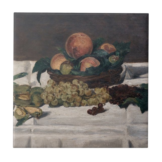 Edouard Manet - Still Life, Fruits on a Table Ceramic Tile (Front)